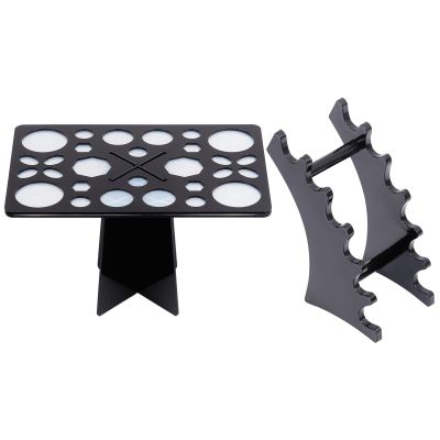 beinkmake 2 Pcs Makeup Brush Drying Rack Makeup Art Brush Rack Organizer Holder Collapsible Acrylic Makeup Brush Holder Makeup Brush Dryer stand for Storing Drying Various Sizes and Types of Brushes