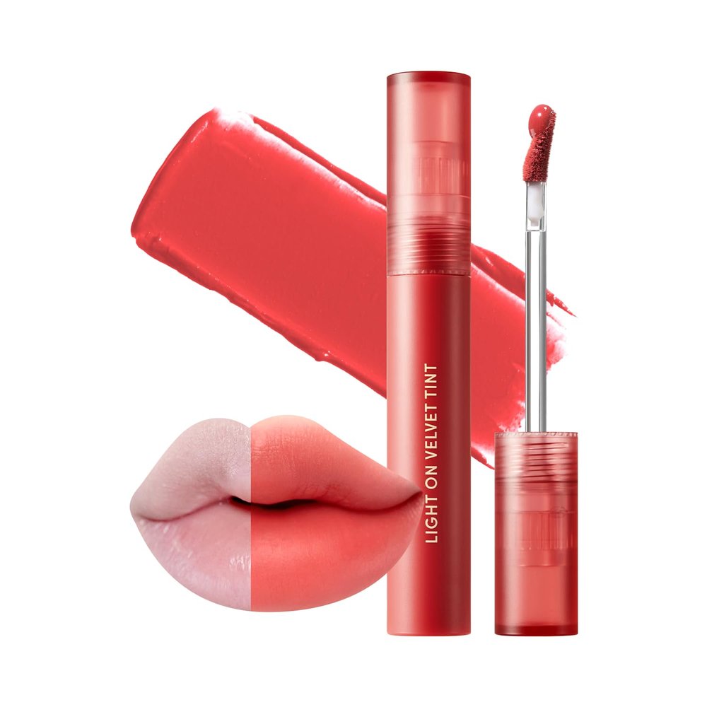 Nature Republic Light on Velvet Tint (01 FRESH LYCHEE) | Weightless Lip Tint with Velvety Matte Finish, High Pigment, Smooth Texture, Non-Sticky Formula, Stocking Stuffers