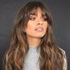 Long Brown Human Hair Wigs with Bangs Glueless Brazilian Remy Hair Ombre Brown Mixed Blonde Highlight Wig for Women 13X4 HD Lace Front Wig Long Curly Wavy Hair For Woman 180% Density 22Inch view 1