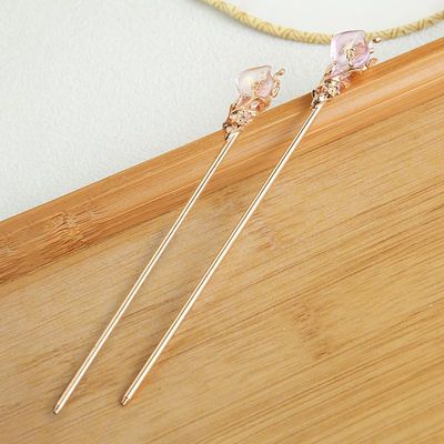 2 Pcs Gold Hair Stick Metal Rhinestone Hair Fork Traditional Hair Chopsticks for Women Vintage Hair Accessories