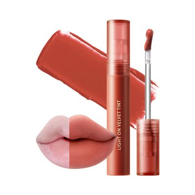 Nature Republic Light on Velvet Tint (04 MOOD APRICOT) | High Pigment, Weightless Lip Tint with Velvety Matte Finish, Smooth Texture, Non-Sticky Formula, Stocking Stuffers