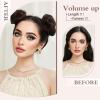 BOGSEA Space Buns Hair Pieces 2PCS Mini Claw Clip in Hair Bun Princess Leia Buns Hair Extension Updo Hairpieces for Women Girls(Mix Blonde) view 3