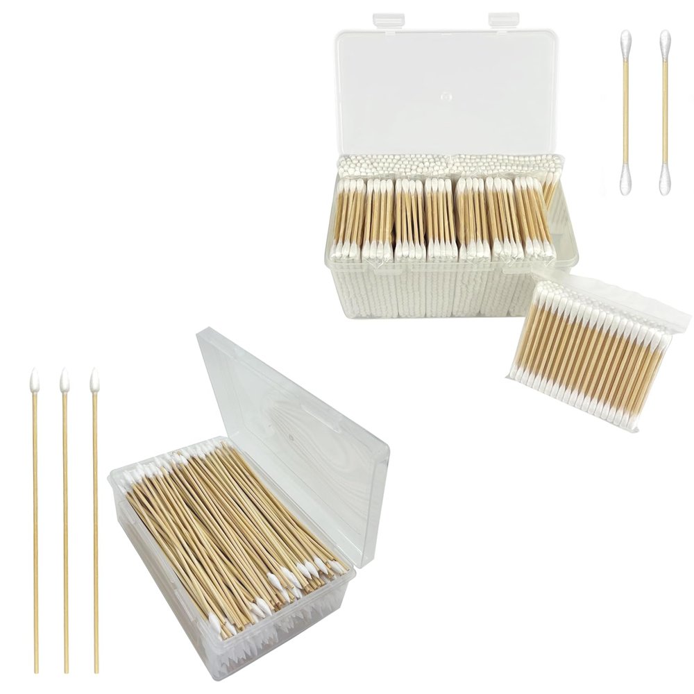 Bamboo Cotton Swabs - Biodegradable Double Tips Cotton Buds - Natural Organic Cotton Swabs - Pure Cotton Buds For Ear Beauty & Personal Care