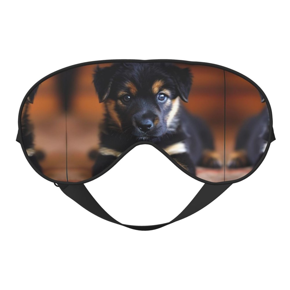 Puppies Dog Print Double-Sided Eye Mask,Soft and Light Blocking for Enhancing Sleep Quality