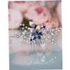 SHITOOMFE Bridal Sapphire Crystal Hair Comb Pearl Blue Crystal Leaf Marquise Hair Piece Prom Party Festival Wedding Hair Accessories for Women and Girls (Silver) Snap Clips view 2