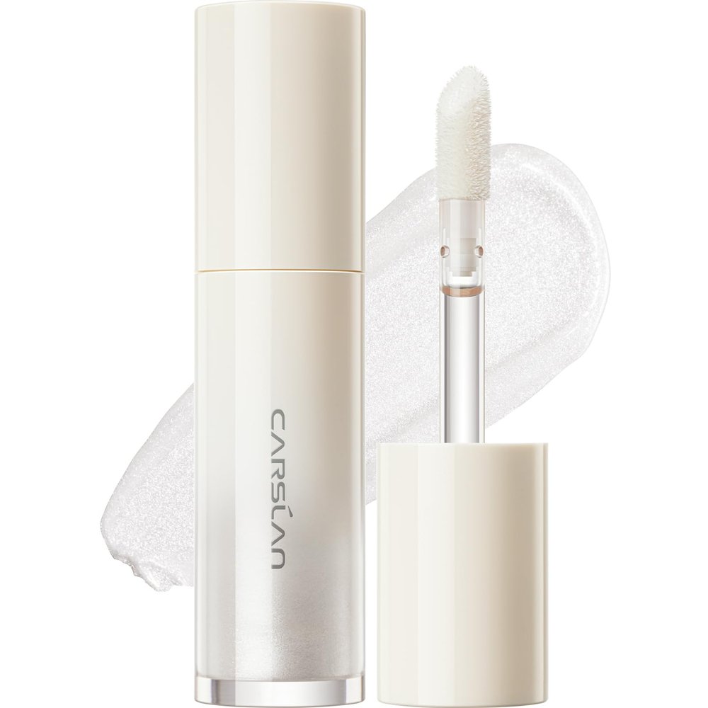 CARSLAN 3D Liquid Highlighter Makeup, Shimmer, Glowing Contour Stick, Smooth & Lightweigh Face Illuminator, Moisturizing, Blendable Cream Highlighter Dewy Finish, 01 Silver Crystal