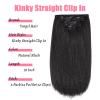 Yargel Hair 18 Inch 2 Pack Kinky Straight Clip in Hair Extensions for Black Women Yaki Straight Clip ins Full Head Seamless Synthetic Hair Pieces(14 Pcs/Set 32 Clips) view 2