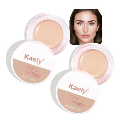evpct 2Pcs under Eye Corrector Brightener Concealers for Older Women Dark Circles, under Eye Cream Pot Concealer Full Coverage Peach Color Corrector Makeup, Nourishing Waterproof, 04# Light