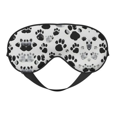 SSIMOO Dog Paw Pattern Print Double-Sided Eye Mask,Soft and Light Blocking for Enhancing Sleep Quality, Black