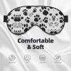 SSIMOO Dog Paw Pattern Print Double-Sided Eye Mask,Soft and Light Blocking for Enhancing Sleep Quality, Black view 3