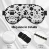 SSIMOO Dog Paw Pattern Print Double-Sided Eye Mask,Soft and Light Blocking for Enhancing Sleep Quality, Black view 4