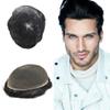 Full Swiss Lace Mens Hair System Human Hair Mens Toupee Hair Pieces For Men Hair Toupee For Men Hair Replacement System For Men6x8-90% light density1# JET BLACK view 1
