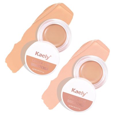 evpct 2Pcs under Eye Corrector Brightener Concealers for Older Women Dark Circles, under Eye Cream Pot Concealer Full Coverage Peach Color Corrector Makeup, Nourishing Waterproof Natural, 02&09