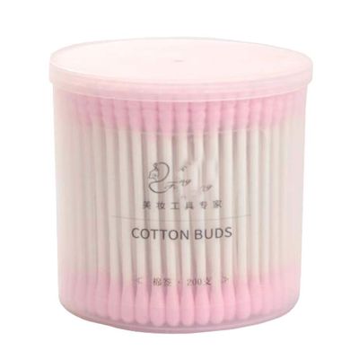 200 Counts Cotton Swabs Natural Double Tipped Organic Cotton Buds Cruelty-Free Ear Swabs C02