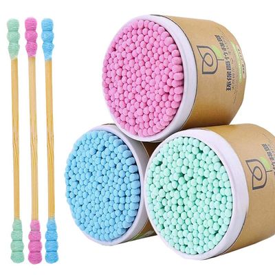 600 Counts Cotton Swabs Natural Double Tipped Organic Cotton Buds Cruelty-Free Ear Swabs D07