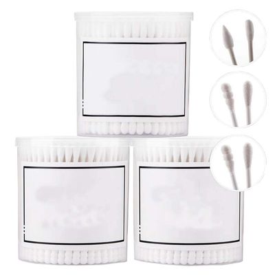 600 Counts Cotton Swabs Natural Double Tipped Organic Cotton Buds Cruelty-Free Ear Swabs B02