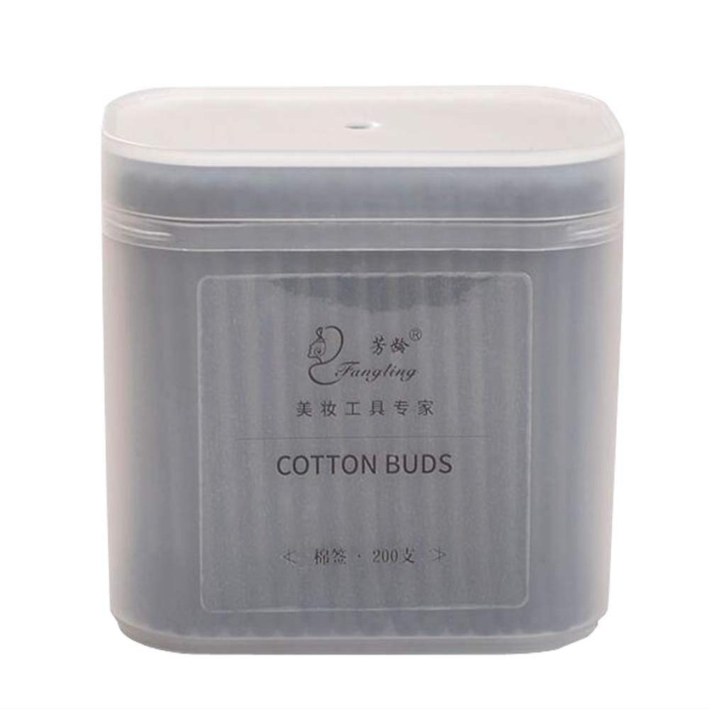 200 Counts Cotton Swabs Natural Double Tipped Organic Cotton Buds Cruelty-Free Ear Swabs C03