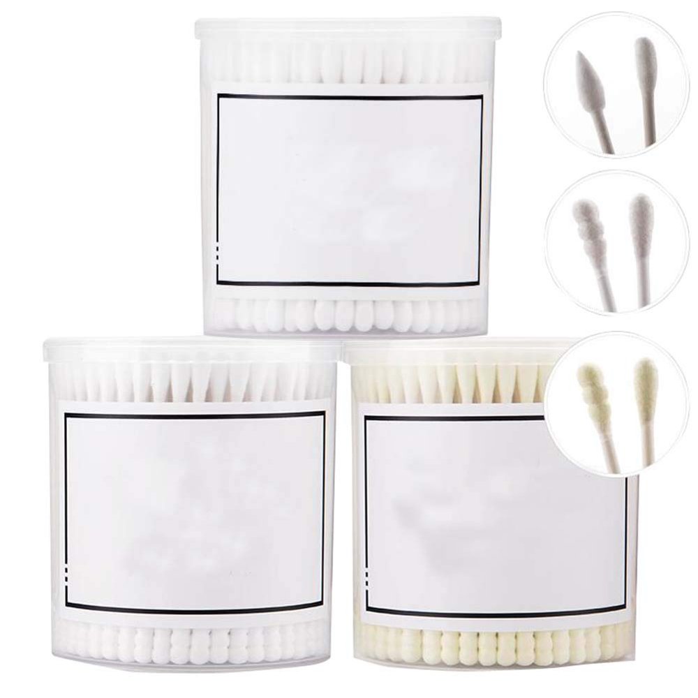 600 Counts Cotton Swabs Natural Double Tipped Organic Cotton Buds Cruelty-Free Ear Swabs B05