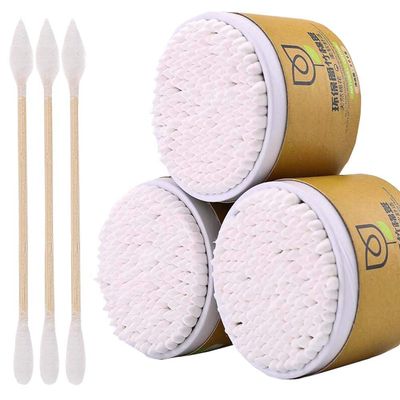 600 Counts Cotton Swabs Natural Double Tipped Organic Cotton Buds Cruelty-Free Ear Swabs D04