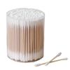 200 Counts Cotton Swabs Natural Double Tipped Organic Cotton Buds Cruelty-Free Ear Swabs E02 view 1