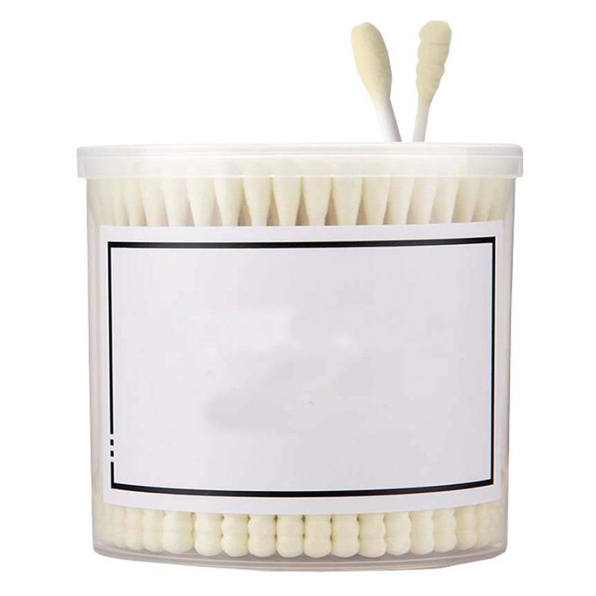 200 Counts Cotton Swabs Natural Double Tipped Organic Cotton Buds Cruelty-Free Ear Swabs A06