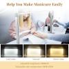 Nail Table Light Foldable - Nail Light for Desk, Square Led Frame Manicure Nail Desk Lamp for Tattoo Lash Tech, 3 Color Temperature 4000k-6500k view 2