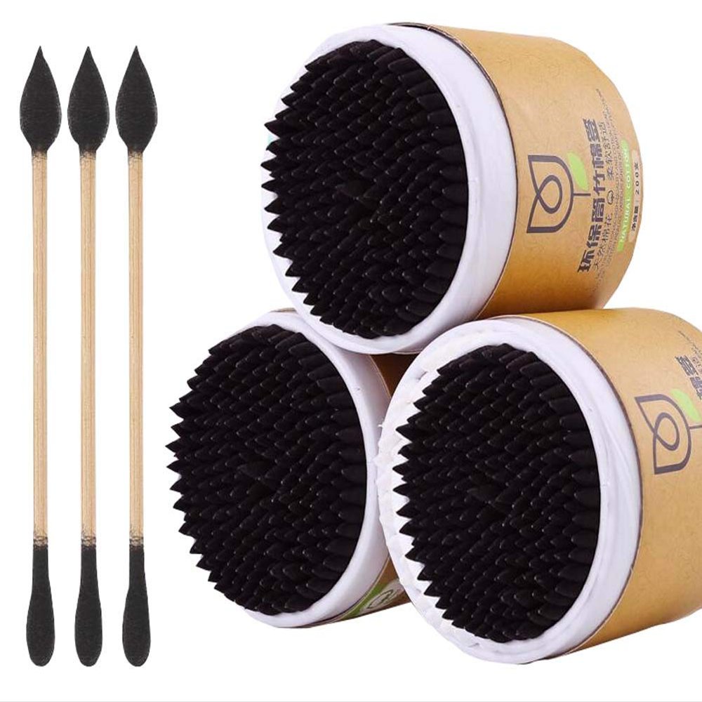 600 Counts Cotton Swabs Natural Double Tipped Organic Cotton Buds Cruelty-Free Ear Swabs D06