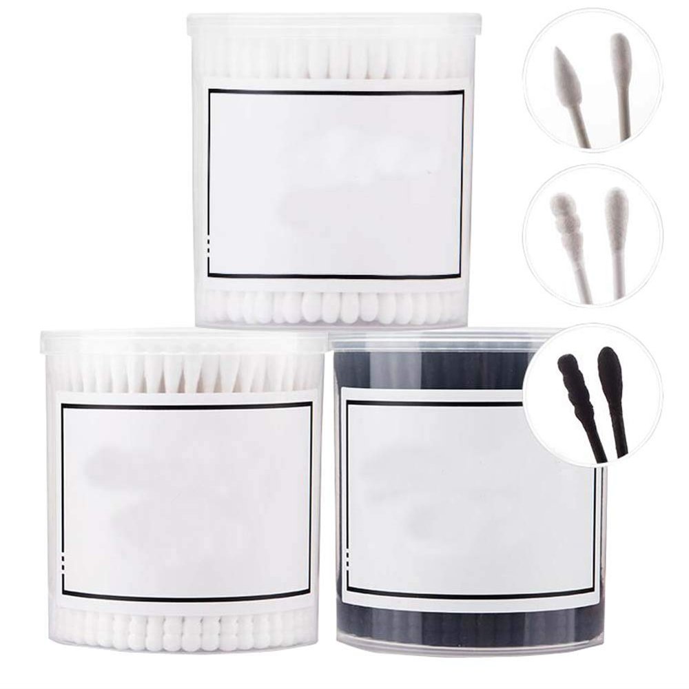 600 Counts Cotton Swabs Natural Double Tipped Organic Cotton Buds Cruelty-Free Ear Swabs B03