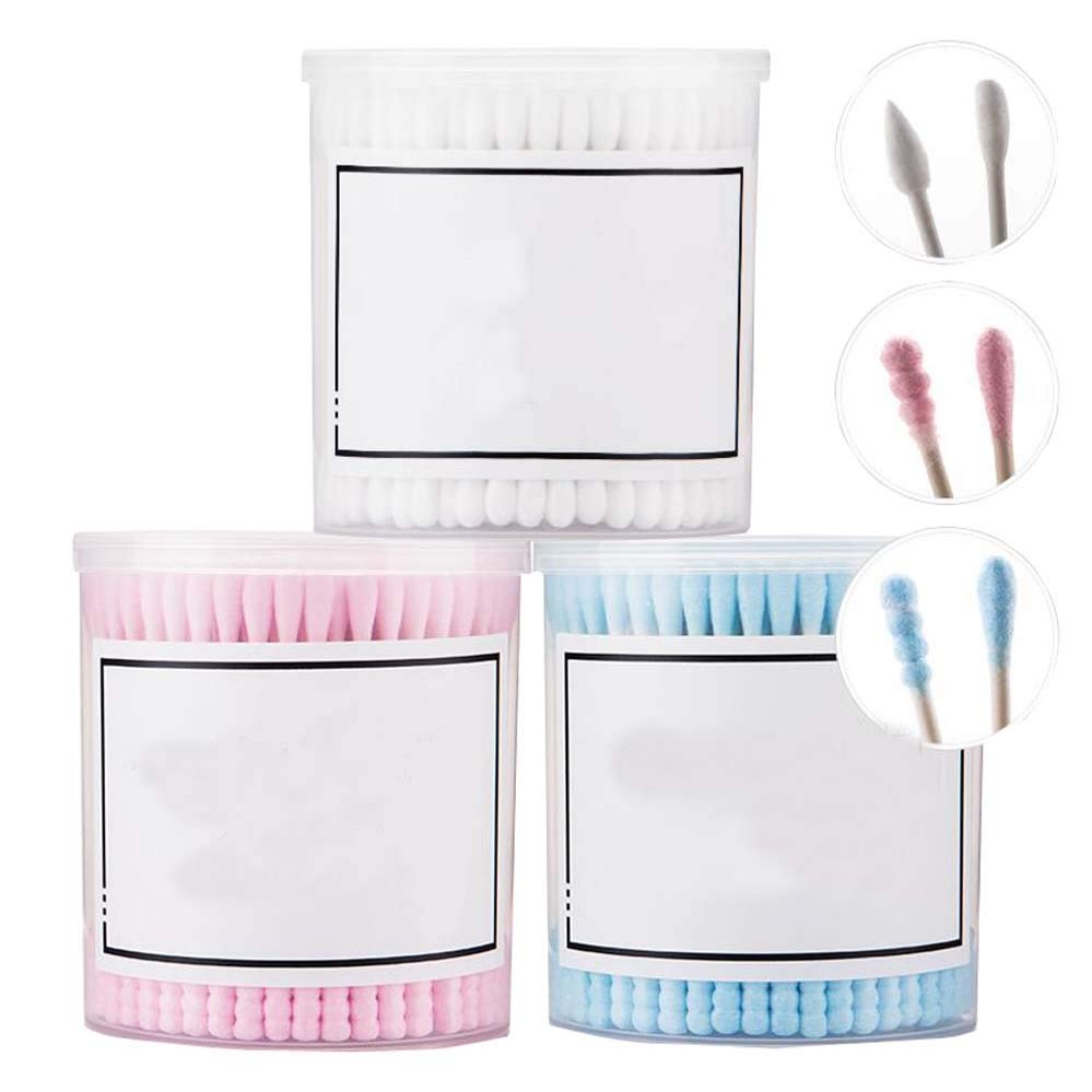 600 Counts Cotton Swabs Natural Double Tipped Organic Cotton Buds Cruelty-Free Ear Swabs B06