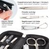 3 Swords Germany - brand quality 5 piece manicure pedicure grooming kit set for professional finger & toe nail care scissors clipper genuine leather black case in gift box, Made in Germany view 3