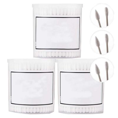 600 Counts Cotton Swabs Natural Double Tipped Organic Cotton Buds Cruelty-Free Ear Swabs B01