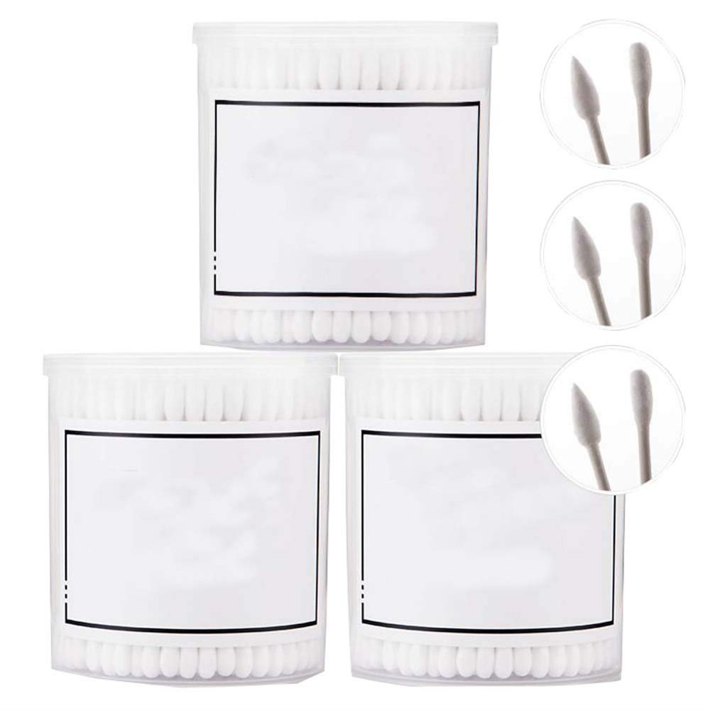 600 Counts Cotton Swabs Natural Double Tipped Organic Cotton Buds Cruelty-Free Ear Swabs B01