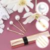 12 Pcs Pearl Bobby Pins for Hair Gold Pearl Hair Pins Wedding Pearl Hair Pins Pearl Hair Accessories for Brides Bridesmaid Women Girls Decorative Hair Pins(3 Sizes) view 3