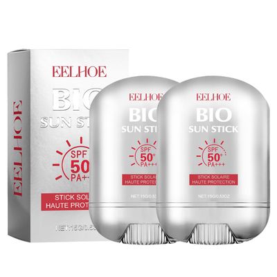2 Pcs Bio Sun Stick SPF50, Unisex Beach Defense Water-Resistant Sunscreen Stick, Refreshing Non Greasy, Easy to Apply