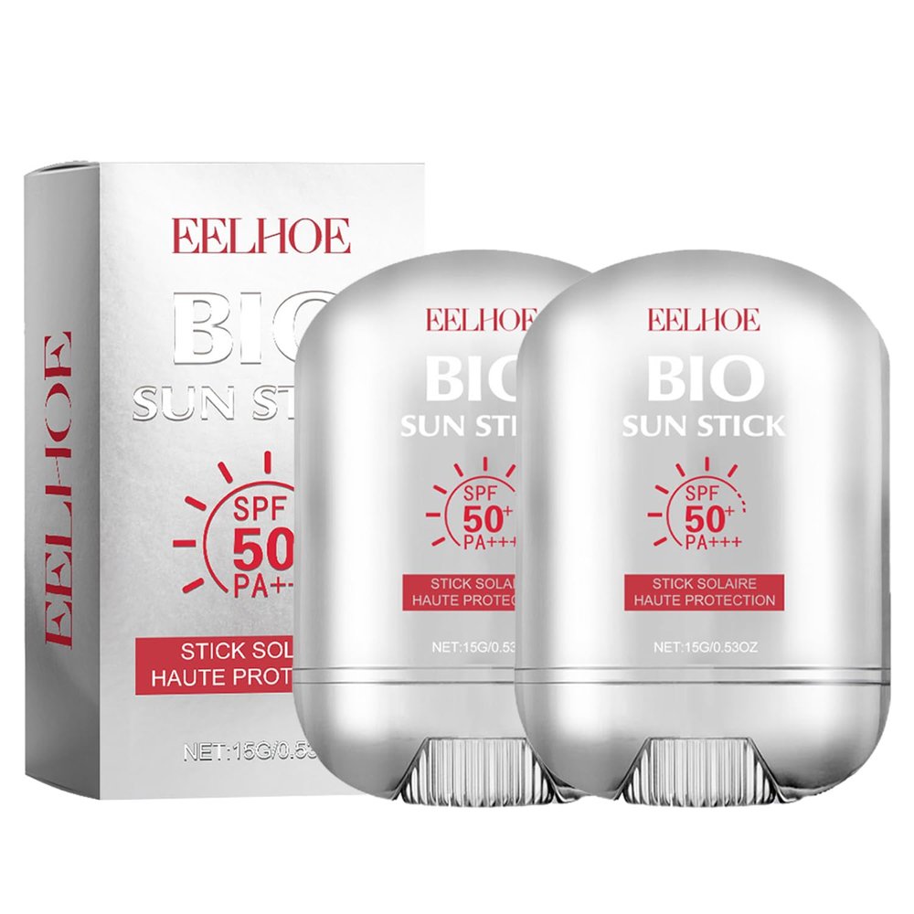 2 Pcs Bio Sun Stick SPF50, Unisex Beach Defense Water-Resistant Sunscreen Stick, Refreshing Non Greasy, Easy to Apply