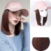 WUODHTW Women's Hat wig Duck Tongue hat collarbone Hair Straight hair inner Buckle wig Baseball Cap Sun Hat Wave Curly Hair view 2
