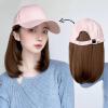 WUODHTW Women's Hat wig Duck Tongue hat collarbone Hair Straight hair inner Buckle wig Baseball Cap Sun Hat Wave Curly Hair view 3