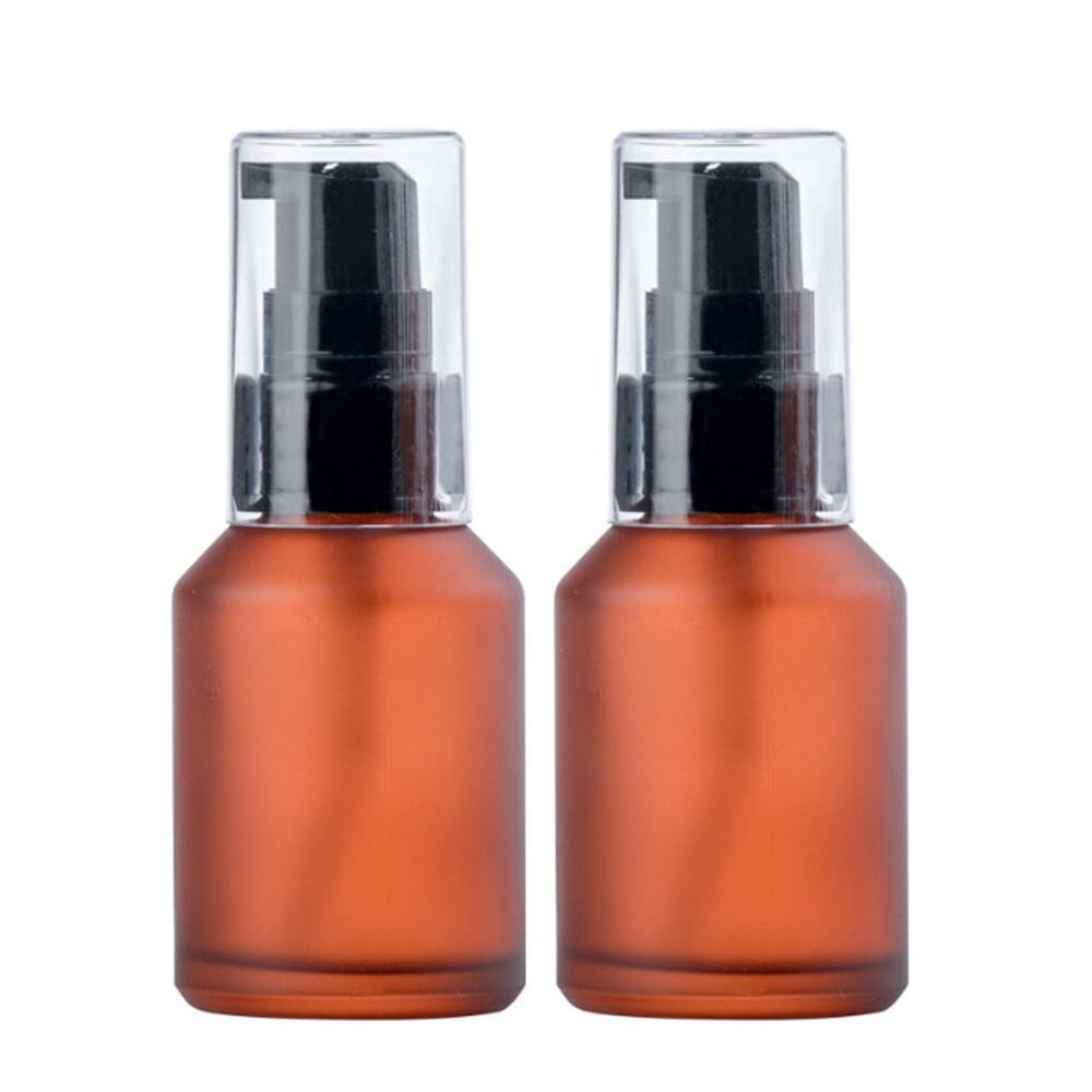 2 Pcs 60ml 2oz Glass Pump Bottles Refillable Glass Pump Lotion Dispenser Cosmetic Cream Pump Bottle Travel Size Soap Dispenser Cosmetic Containers Travel Pump Bottles for Toiletries(Wine Red)