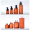 2 Pcs 60ml 2oz Glass Pump Bottles Refillable Glass Pump Lotion Dispenser Cosmetic Cream Pump Bottle Travel Size Soap Dispenser Cosmetic Containers Travel Pump Bottles for Toiletries(Wine Red) view 4