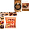 Afflano Red Orange Eyeshadow Palette 15 Color + Gold Glitter Eyeshadow 2pcs, Highly Pigmented Warm Fall Eye Shadow Makeup Palettes, Sunset Glitter Metallic Bronze Sparkle Intense Gold Yellow Eyeshadow view 1