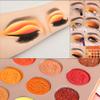 Afflano Red Orange Eyeshadow Palette 15 Color + Gold Glitter Eyeshadow 2pcs, Highly Pigmented Warm Fall Eye Shadow Makeup Palettes, Sunset Glitter Metallic Bronze Sparkle Intense Gold Yellow Eyeshadow view 3
