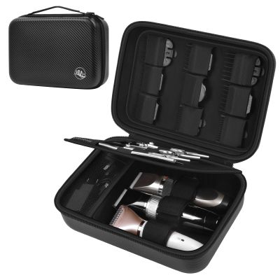 Boobowl Barber Accessories Bag for Clippers and Supplies, Mens Hair Trimmers Box, Portable Clipper Storage Holder Organizer for Hair Cutting, Guard Grooming Kit and Barbers Supplies (Bag Only) -Black