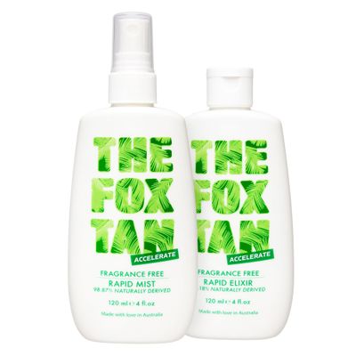 The Fox Tan Fragrance-Free Originals Bundle, Tanning Accelerators For Deeper Tans, Creates Flawless Tan Skin, Vegan & Cruelty-Free, 120mL (2 Products)