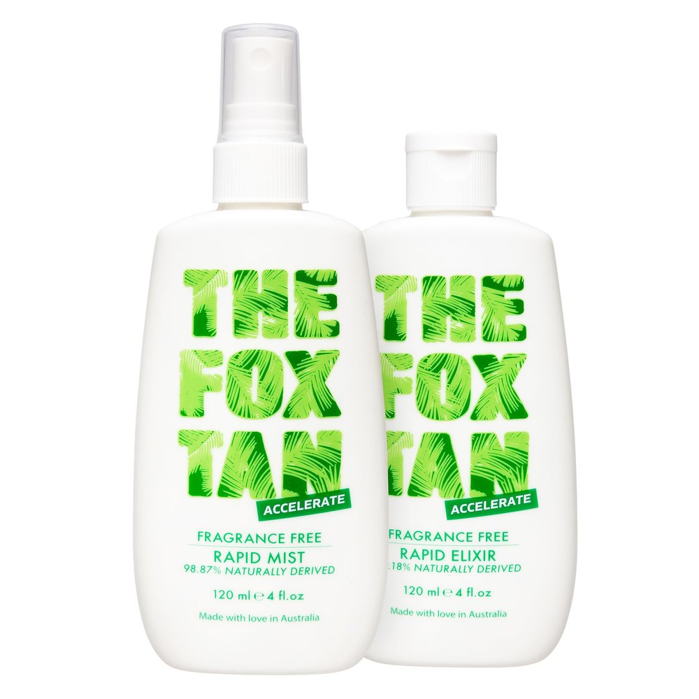 The Fox Tan Fragrance-Free Originals Bundle, Tanning Accelerators For Deeper Tans, Creates Flawless Tan Skin, Vegan & Cruelty-Free, 120mL (2 Products)