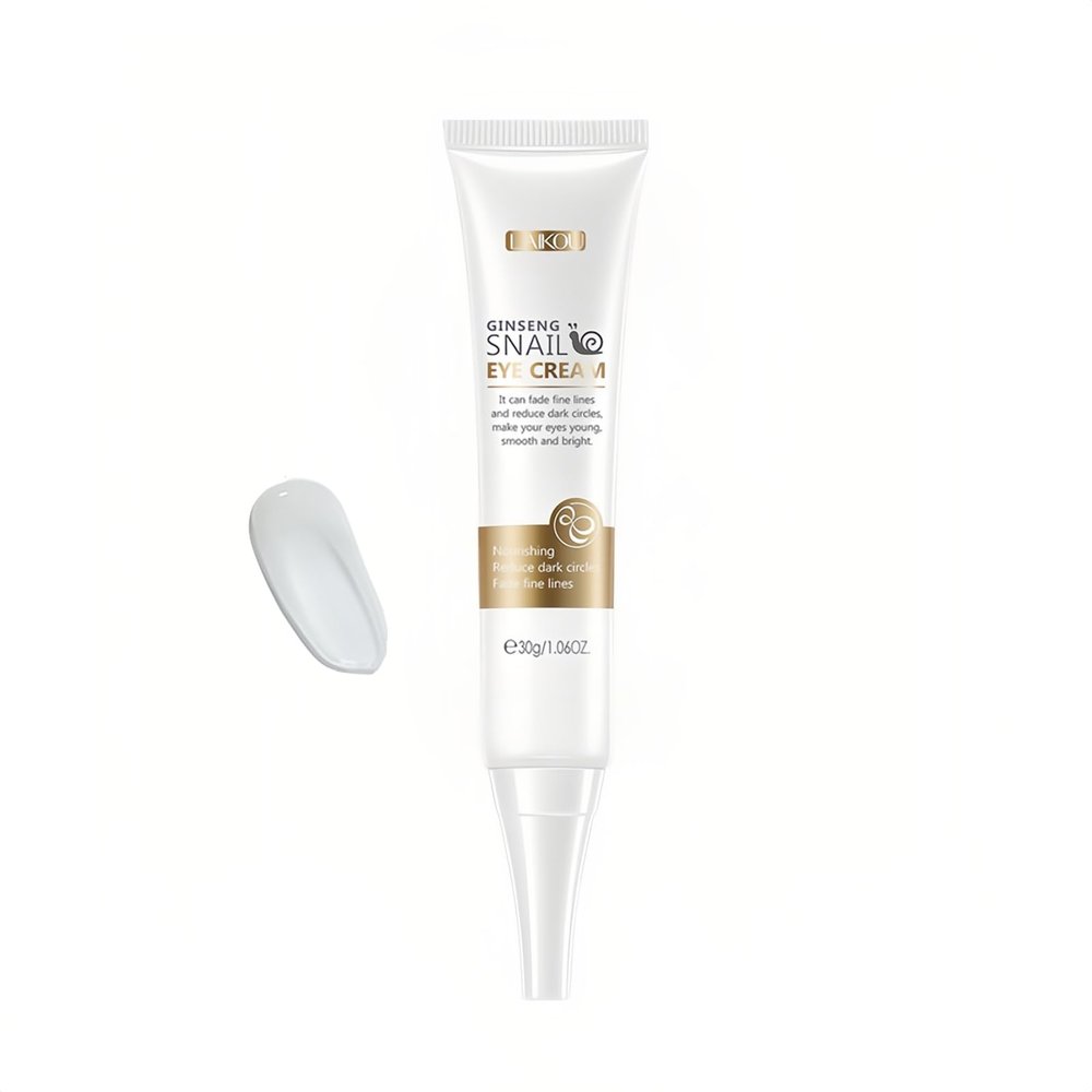 BSMKCL Snail Eye Cream with Red Ginseng, Women Under Eye Dark Circles, Eye Bags, Fine Lines Snail Essence Eye Cream Moisturizing & Nourishing Eye Care 30g