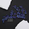 Rumtock Blue Rhinestones Beads Silver Hair Comb Handmade Hair Accessories for Women Girls Special Occasion Jewelry (Blue) view 2