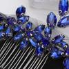Rumtock Blue Rhinestones Beads Silver Hair Comb Handmade Hair Accessories for Women Girls Special Occasion Jewelry (Blue) view 4