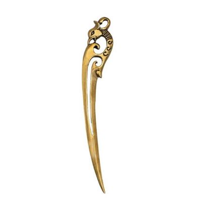 14.5cm Copper Phoenix Bird Hairpin Vintage Brass Decorations Accessorie