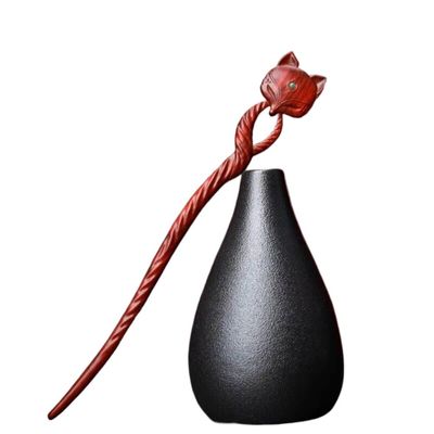 19.9cm Rosewood Carved Hair Pin Stick Bun Styling
