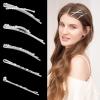 10Pcs Rhinestone Bobby Pins Crystal Diamond Bling Hair Pins Shiny Fancy Metal Barrettes I S X Shaped Hair Accessories for Women Girls Party Wedding Daily (Silver) view 3